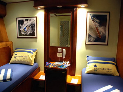 Dubbele cabine op M/Y Spirit Liveaboard duiken motorjacht in Sharm el Sheikh Egypte