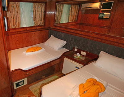 Dubbele cabine op M/Y Vasseem Liveaboard duiken motorjacht in Sharm el Sheikh Egypte
